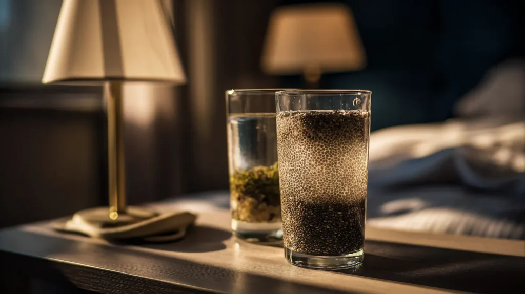 agua de chía en la mañana y en la noche comparación
