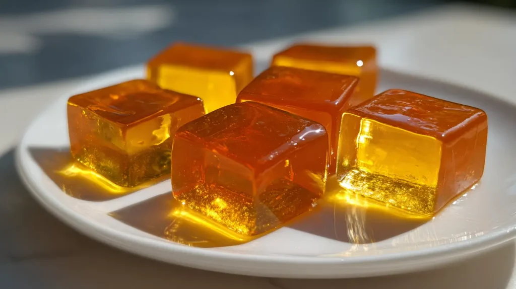 cómo se prepara la gelatina coreana en cubos transparentes