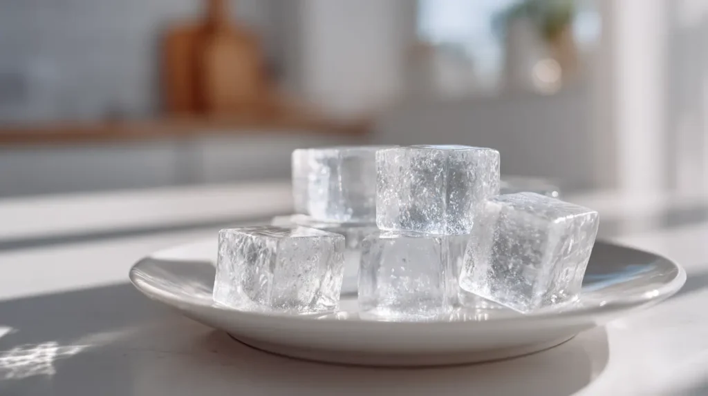 gelatina coreana para bajar de peso en cubos transparentes