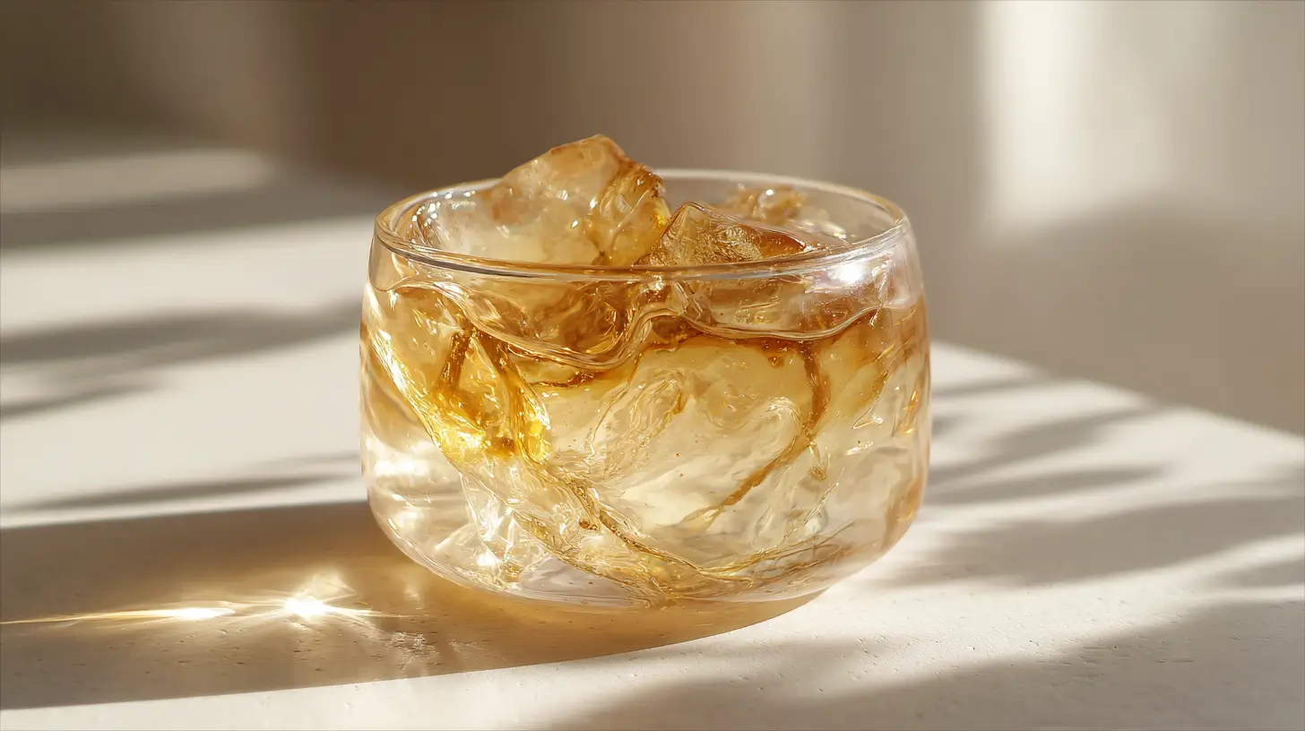 qué es la gelatina coreana en presentación minimalista transparente