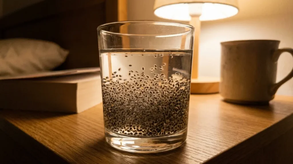 chia para dormir en vaso con agua antes de acostarse