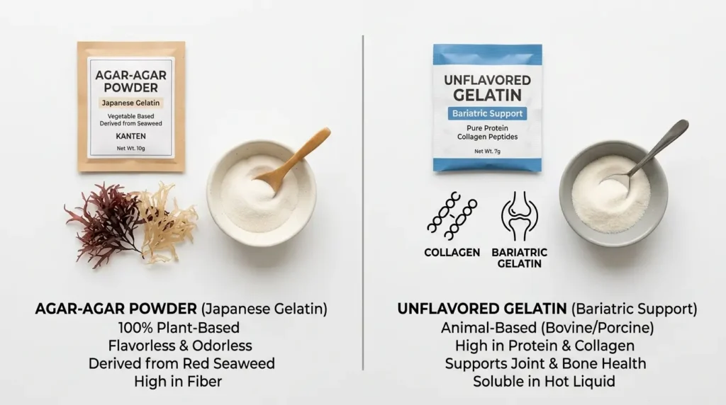 Comparativa entre gelatina japonesa agar-agar y gelatina animal para bajar de peso