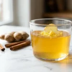 Receta de gelatina Mounjaro casera en vaso de vidrio con jengibre y limón
