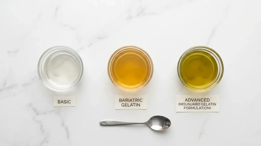 Evolución de la gelatina sin sabor para bajar de peso desde la versión básica hasta la bariatrica y Mounjaro